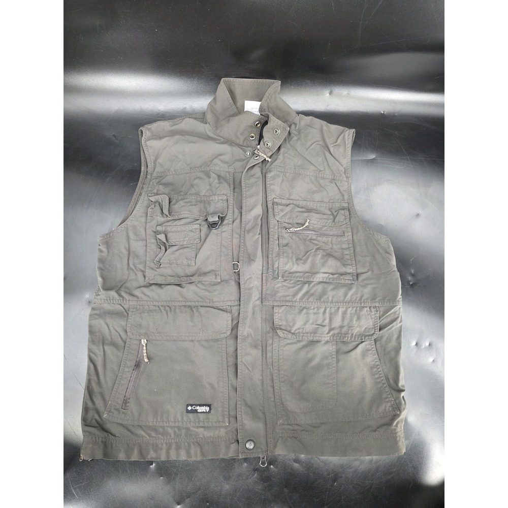 Columbia GRT‎ Vest Men's Large Brown Full Zip Outdoor Fishing Photography